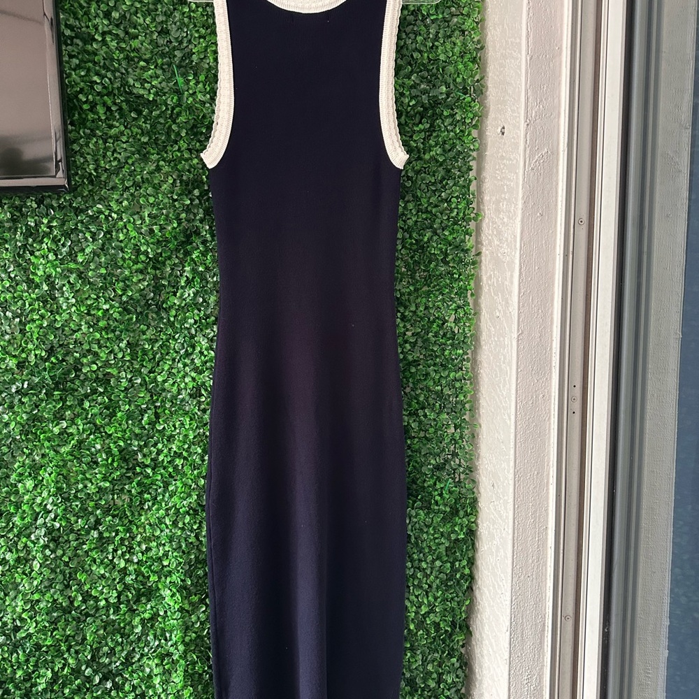 Caroline Constas Navy and White Midi Dress - Picture 5 of 6